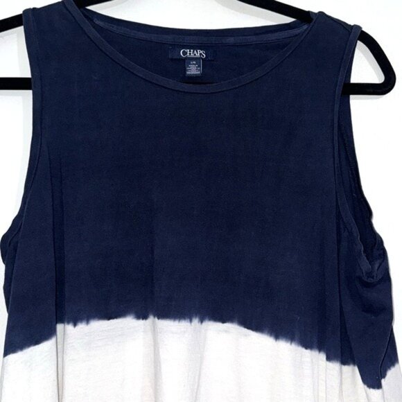 Chaps Womens Large Sleeveless Tie-Front Top Red/White/Blue - Picture 4 of 11